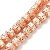Electroplated Natural Lava Rock Beads Strands G-G984-05RG-1