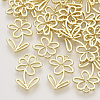 Rack Plating Alloy Open Back Bezel Pendants PALLOY-N150-38-1