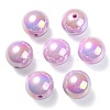 UV Plating Rainbow Iridescent Acrylic Beads PACR-E001-04E-2