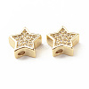 Rack Plating Brass Cubic Zirconia Beads KK-B051-01G-02-1
