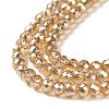 Transparent Electroplate Glass Beads Strands GLAA-H021-01B-PL01-5