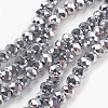 Electroplate Glass Beads Strands GLAA-K027-FP-A02-1