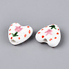 Hand Painted Tulip Flower Porcelain Ceramic Beads PORC-T134-28A-3