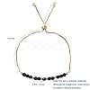 Adjustable Natural Dyed & Heated Black Agate Slider Bracelets BJEW-JB04929-01-2
