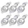  6Pcs Brass Fold Over Clasp with Crystal Rhinestone KK-CA0002-69B-1