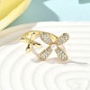 Brass Micro Pave Cubic Zirconia ABS Imitation Pearl Cuff Rings RJEW-D307-02G-A-5