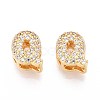 Brass Micro Pave Clear Cubic Zirconia Beads KK-T071-17G-Q-1
