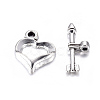 Tibetan Style Alloy Heart Toggle Clasps X-LF1109Y-NF-1