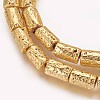 Electroplated Natural Lava Rock Beads Strands G-P400-03G-2