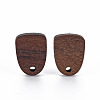 Walnut Wood Stud Earring Findings WOOD-S054-46-2