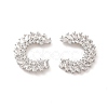 Rack Plating Brass Micro Pave Cubic Zirconia Stud Earrings for Women EJEW-H091-37P-2