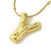 Ion Plating(IP) Initial Letter 304 Stainless Steel Pendant Necklace NJEW-R265-05G-Y-1