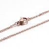 Ion Plating(IP) 304 Stainless Steel Cable Chain Necklaces NJEW-E026-04RG-C-1