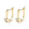 Brass Micro Pave Cubic Zirconia Hoop Earrings EJEW-P259-23G-1
