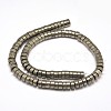 Flat Round/Disc Natural Pyrite Beads Strands X-G-I126-23-6x4mm-2