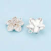 Brass Micro Pave Clear Cubic Zirconia Pendants KK-T077-31S-2