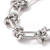 Non-Tarnish 304 Stainless Steel Knot Link Chain Bracelet for Men Women BJEW-E020-01P-2