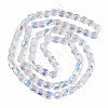 Electroplate Transparent Glass Beads Strands EGLA-N002-32-C03-2