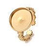 Flower 304 Stainless Steel Cuff Ring Components STAS-P454-05D-G-1