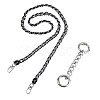 1Pc Black PU Leather Alloy Purse Chains FIND-HS0001-91P-1
