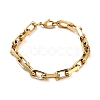 Ion Plating(IP) 304 Stainless Steel Paperclip Chains Bracelets BJEW-K240-06G-1