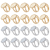 20Pcs 2 Colors 304 Stainless Steel Open Cuff Ring Settings STAS-ME0003-05-1