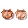 Transparent Spray Painted Glass Beads DGLA-R052-001-B01-3