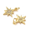 Brass Micro Pave Cubic Zirconia Pendants KK-P326-15G-2