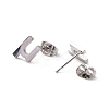 Tarnish Resistant 304 Stainless Steel Greek Alphabet Stud Earrings STAS-D007-07P-13-2