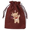 Christmas Theme Jute Cloth Storage Bags ABAG-F010-01B-01-2