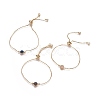Electroplated Natural Druzy Agate Slider Bracelets BJEW-JB04157-M-1