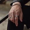 Brass Rhinestone Cuff Open Rings WGCBA4A-01-2