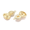 Religion Brass Micro Pave Clear Cubic Zirconia Pendants KK-N287-46A-G-2
