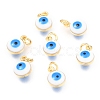 Brass Enamel Charms KK-B024-02G-I-1