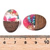 Transparent Resin and Walnut Wood Pendants RESI-T057-04K-4