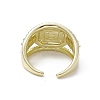 Rack Plating Brass Micro Pave Cubic Zirconia Open Cuff Rings RJEW-K257-31G-3