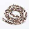 Electroplate Transparent Glass Beads Strands EGLA-A034-T8mm-R06-2
