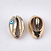 Electroplated Cowrie Shell Beads X-SSHEL-S258-62-2