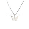 304 Stainless Steel Filigree Butterfly Pendant Necklaces for Women FS-WG8B29F-06-1