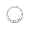316L Surgical Stainless Steel Micro Pave Clear Cubic Zirconia Hoop Nose Rings WGE451E-05-1