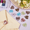 14Pcs 2 Bags Heart Polyester Embroidery Sew On Patches PATC-CY0001-74-4