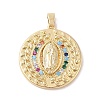 Brass Cubic Zirconia Pendants KK-Z050-12G-1