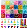 1200Pcs 24 Colors Baking Paint Imitation Jade Glass Round Bead Sets DGLA-YW0001-27-2