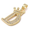 Rack Plating Brass Micro Pave Cubic Zirconia Pendants KK-D535-01D-RS-2