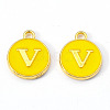 Golden Plated Alloy Enamel Charms X-ENAM-S118-09V-2