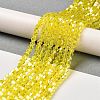 Transparent Electroplate Glass Beads Strands GLAA-F029-4mm-A21-4