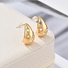 Brass Teardrop Stud Earrings EJEW-K286-08G-3