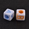 Acrylic Horizontal Hole Letter Beads MACR-R479-M-2