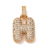 Brass Micro Pave Cubic Zirconia Pendants KK-C076-29H-G01-1