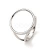Non-Tarnish 304 Stainless Steel Open Cuff Pad Ring Settings RJEW-Z018-41P-1